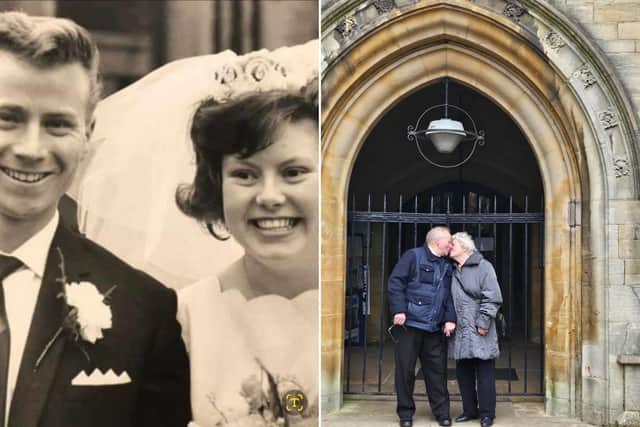 Cora and Michael Pease, from Bridlington, visited the church that they were married in for their diamond wedding anniversary, as well as Michael's 83rd birthday.