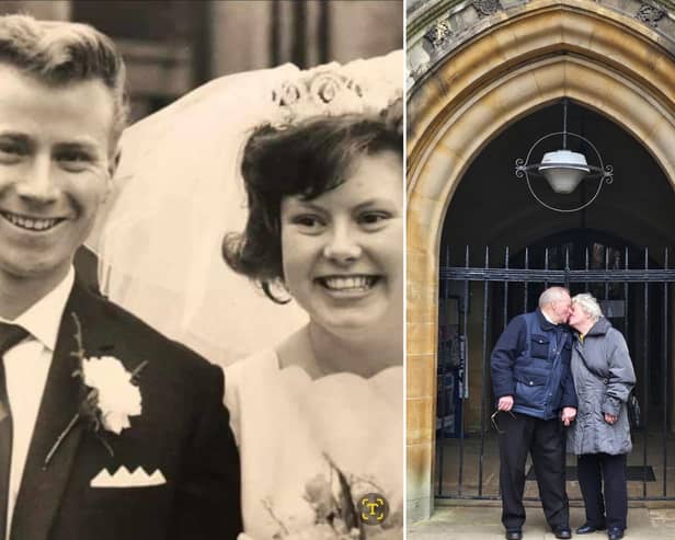 Cora and Michael Pease, from Bridlington, visited the church that they were married in for their diamond wedding anniversary, as well as Michael's 83rd birthday.