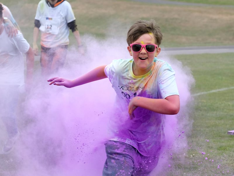 A haze of purple greets one young man
