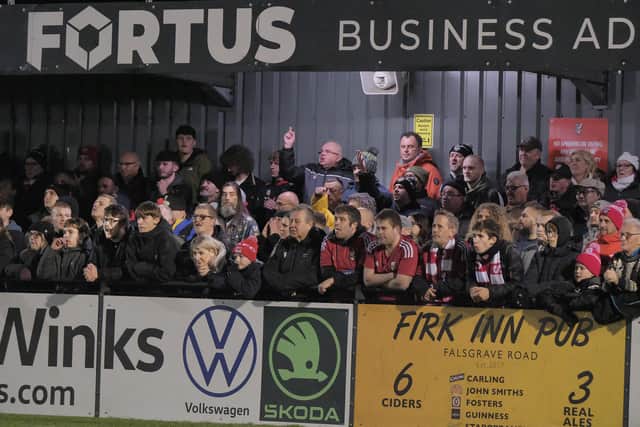 Boro fans cheers on their team against Forest Green. PHOTOS: RICHARD PONTER