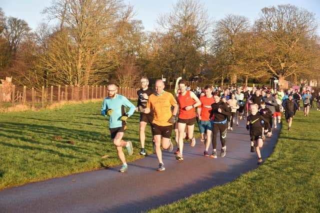Phill Taylor, of Bridlington Road Runners, races away from the start of Sewerby parkrun. PHOTOS BY ALEXANDER FYNN