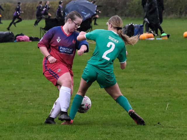 Ellie-Mae Bloomfield on the ball for the home side