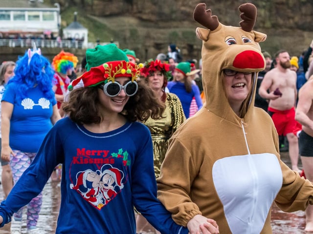 All sorts of costumed characters heading for the sea.
picture: Brian Murfield