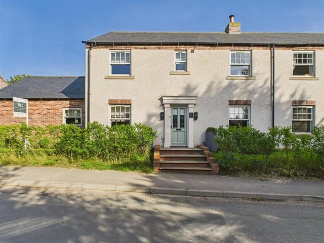 A front view of the four-bedroom Wolds home.