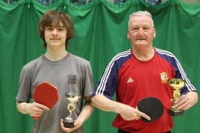 Ethan Marshall, left, and Chris Deegan, winners of the Wednesday Night Round-robin Tournament.