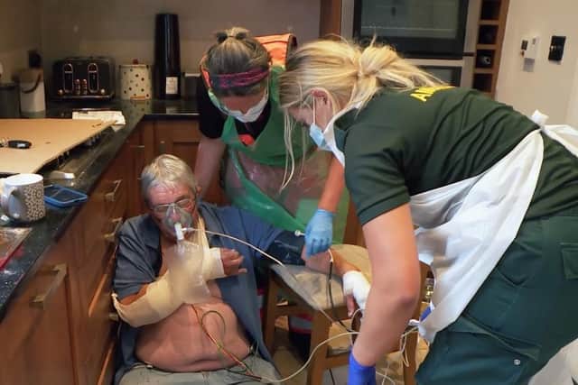 Keith Thompson had emergency surgery on his wrist to repair seven out of 11 damaged tendons in his right hand.