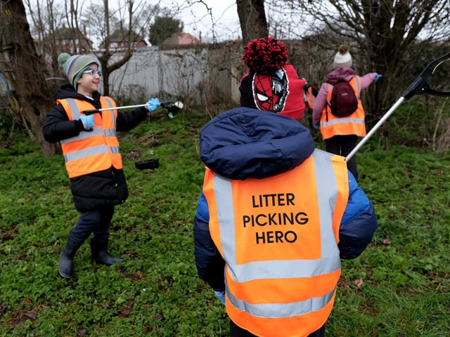 Litter Picking heroes having fun!