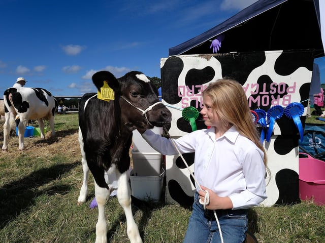 Louisa Brown with her prize-winning calf.