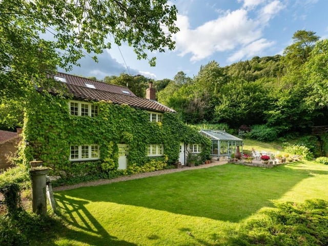 An alternative view of the historic, picture book home.