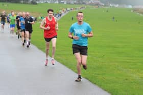 Paul Good, red vest, was the first BRR athlete home at Sewerby parkrun. PHOTOS BY TCF PHOTOGRAPHY