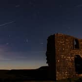 Meteor shower seen above the North York Moors National Park.