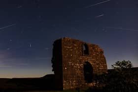 Meteor shower seen above the North York Moors National Park.