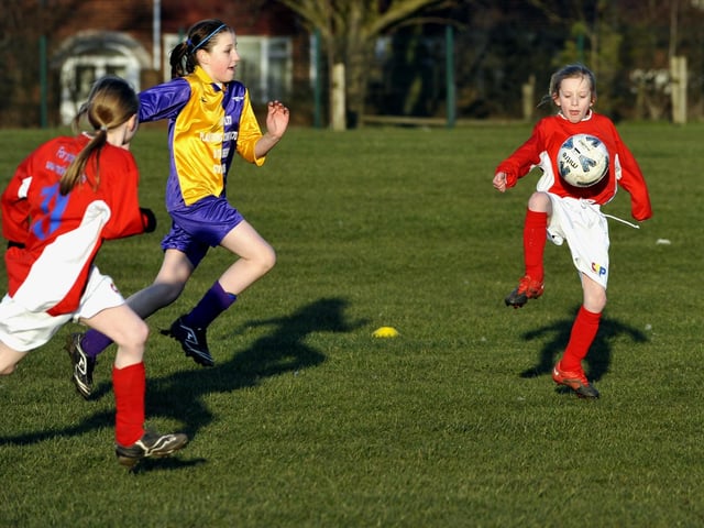 Action from Northstead School girls team v Gladstone Road Juniors girls(red kit) friendly games.
100965d