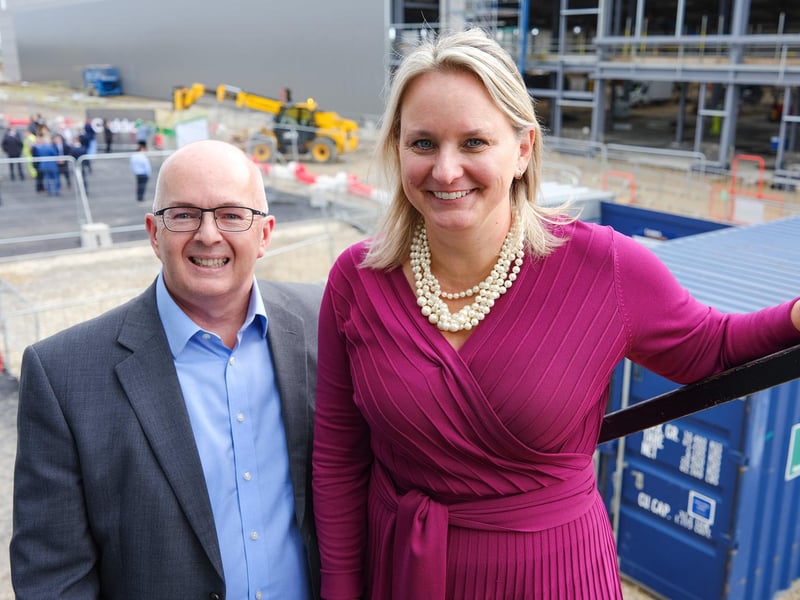 Kelly Becker, President at Schneider Electric, UK & Ireland, Belgium & Netherlands and David Hall, Vice President, Power Systems, Schneider Electric UK&I onsite