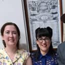 Claire (left) Rebecca (singer at the murder mystery night - centre )and Roger (right).