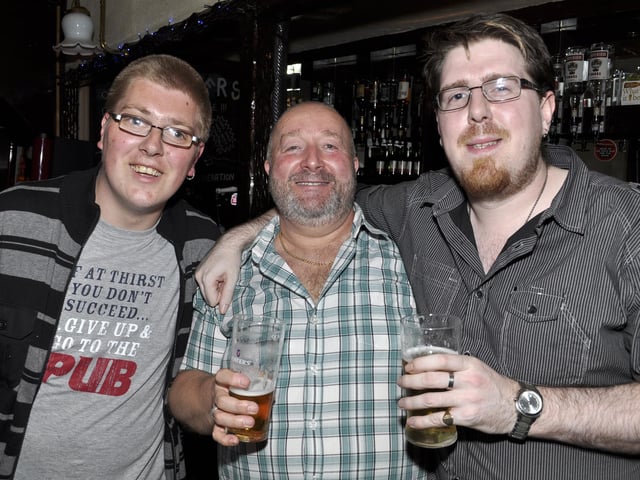 Martin, Pete and Jon having a drink in the Pickwick!