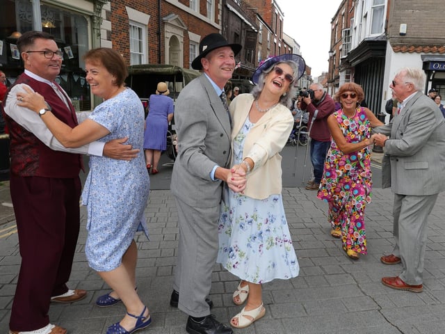 Dancing at Bridlington Old Town Vintage Festival.