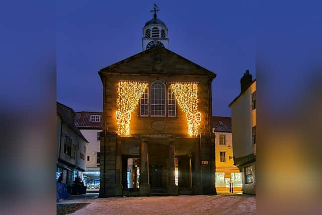 Sheet ice at Whitby's Market Square - many parts of the town were similarly treacherous.
picture: Alan Wastell.