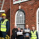 Right: Putting up the swift boxes at Proudfoots Supermarket, Manham Hill , Eastfield , from left: Neil Brearley, store manager, Derek Armstrong, Proudfoot director, Sandra Branfoot, swift group, Rob Stark, swift group chairman and Nick Gibbon, swift group. Left: pictured at Eastfield Library, from left: library volunteer Sandra Low, Andy Malley, swift group, Sandra Branfoot, swift group, Richard Scullion, swift group, on the ladder, Rob Stark, chairman of the swift group and Nick Gibbons, swift group.