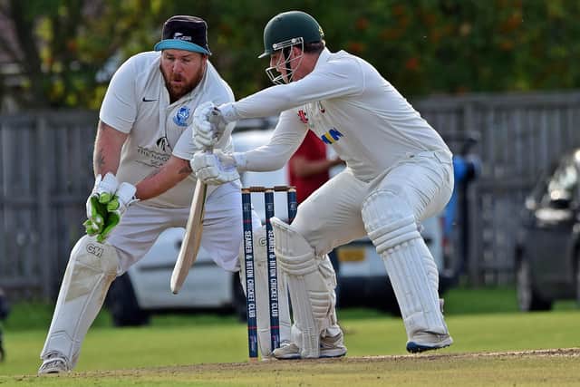 Harry Walmsley top-scored for Flixton in their win against Ganton. Photo by Simon Dobson
