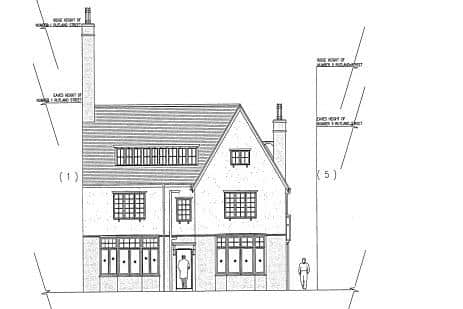 Current elevations at 3 Rutland Street, Filey.