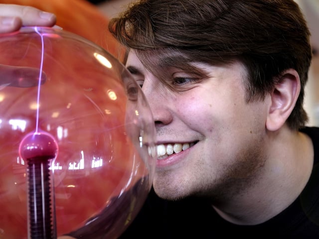 Fusion CDT Ben Fisher with one of the exhibits on his stand
