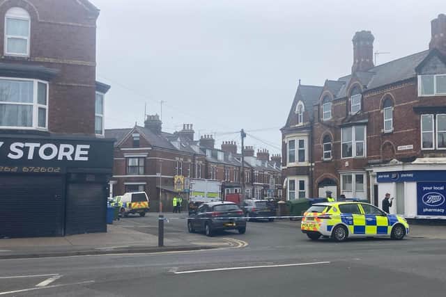 The police cordon was in place for several hours