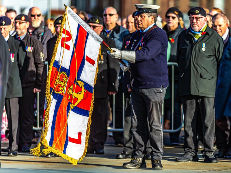 Sunday's Remembrance service at Whitby's Dock End.
