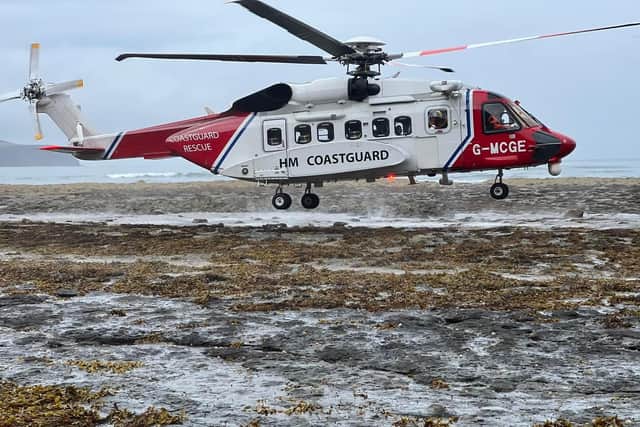 Coastguard helicopter 912 was called to assist with the rescue