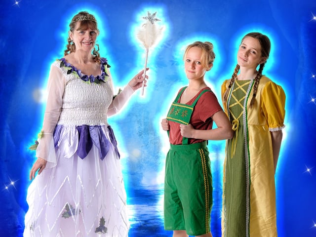 Can Fairy Bluebell save Hansel and Gretel? Bluebell (Denise Murphy), Hansel (Saffi Swales) and Gretel (Anna Young).
Photography by The Artistic Lens; Digital Design by Si James.