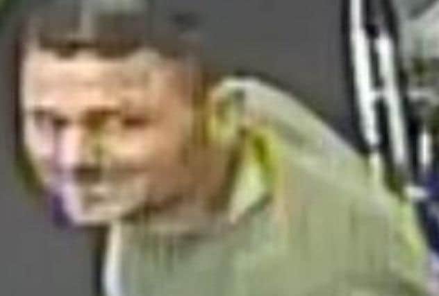 CCTV images of one of the men police want to speak to after nearly £5,000 worth of equipment was stolen from Curry’s in Scarborough.