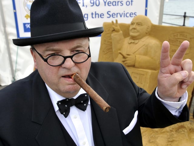 Seafest  -the NAAFI brought along Winston Churchill, otherwise known as Derek Herbert, from Britain's Got Talent. pic by Andrew Higgins