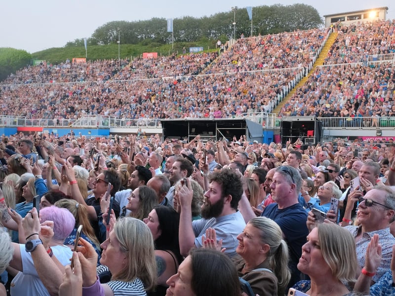 People enjoying the concert on another fine Scarborough evening.