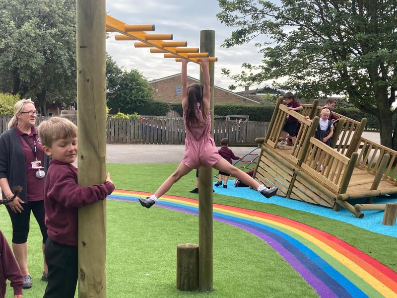 The new monkey bars are a firm favourite with many pupils at the school.