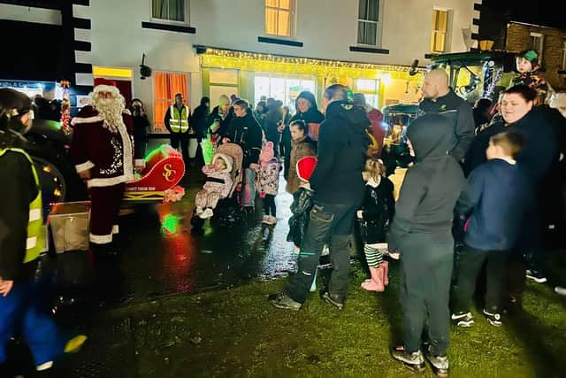 Goathland villagers meet Santa.