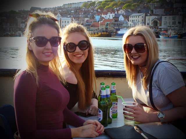Abi, Steph and Liv looking glamorous at Catch The Wave's boat party.