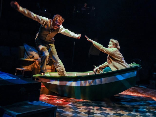 The staging is wonderful – ranging from the steam, smoke, tea and scones of the station and its buffet to a row boat escapade in the park to a snatched sordid afternoon in an over-the-shop flat