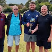 In the Open Doubles Merit at Robin Hood's Bay, from left, runners-up were Robert Child and Billy Holdsworth, with Callum Malone and Adam Chilvers the winners.