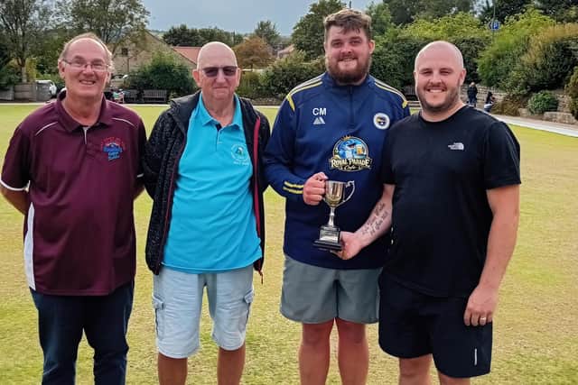 In the Open Doubles Merit at Robin Hood's Bay, from left, runners-up were Robert Child and Billy Holdsworth, with Callum Malone and Adam Chilvers the winners.