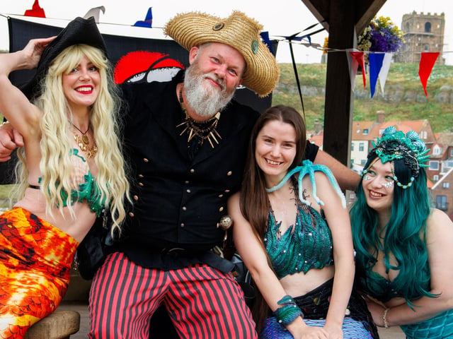 Costumed characters at Whitby Bandstand.