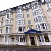 Scarborough Travelodge, where a marriage proposal spelt out in stones was left behind. 
picture: Richard Ponter.