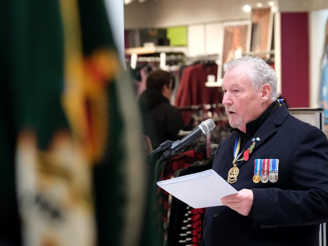 Tom Fox addresses the gathering
