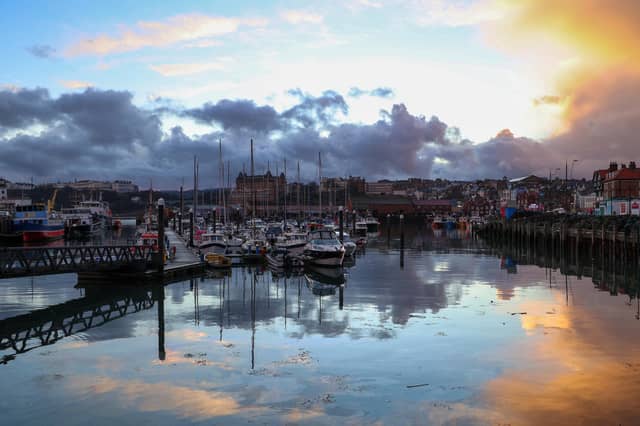 Beverley Senturk captures a dramatic sky over Scarborough Harbour.