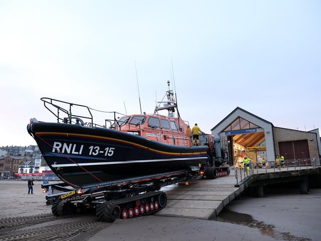 The lifeboat returns to the lifeboat station