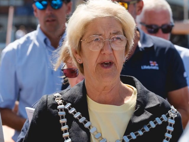 Whitby Town Mayor Sandra Turner at the Blessing of the Boats.  Photo: Ceri Oakes