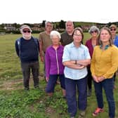 Residents of Red Scar Lane are concerned over planning of a new housing development within the area; front Marie Freeman and Fiona Mullane with residents.