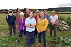 Residents of Red Scar Lane are concerned over planning of a new housing development within the area; front Marie Freeman and Fiona Mullane with residents.
