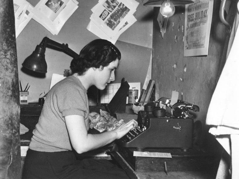 Evelyn Margery Raper (nee Caisley) at the Railway Offices on Gallows Close. (Year unknown)
