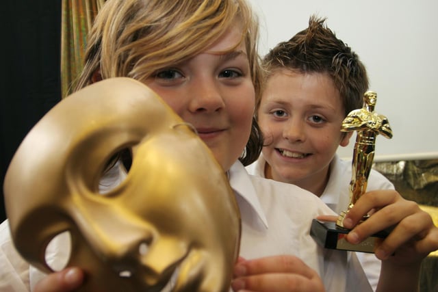 Brampton primary pupils Georgia-Leigh Chappell and Lewis Barnes ready for the BAFTA leavers ceremony.