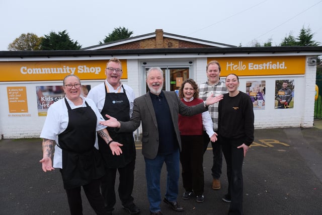Gary Stott and McCain's Gillian Moffatt provide a warm welcome with staff